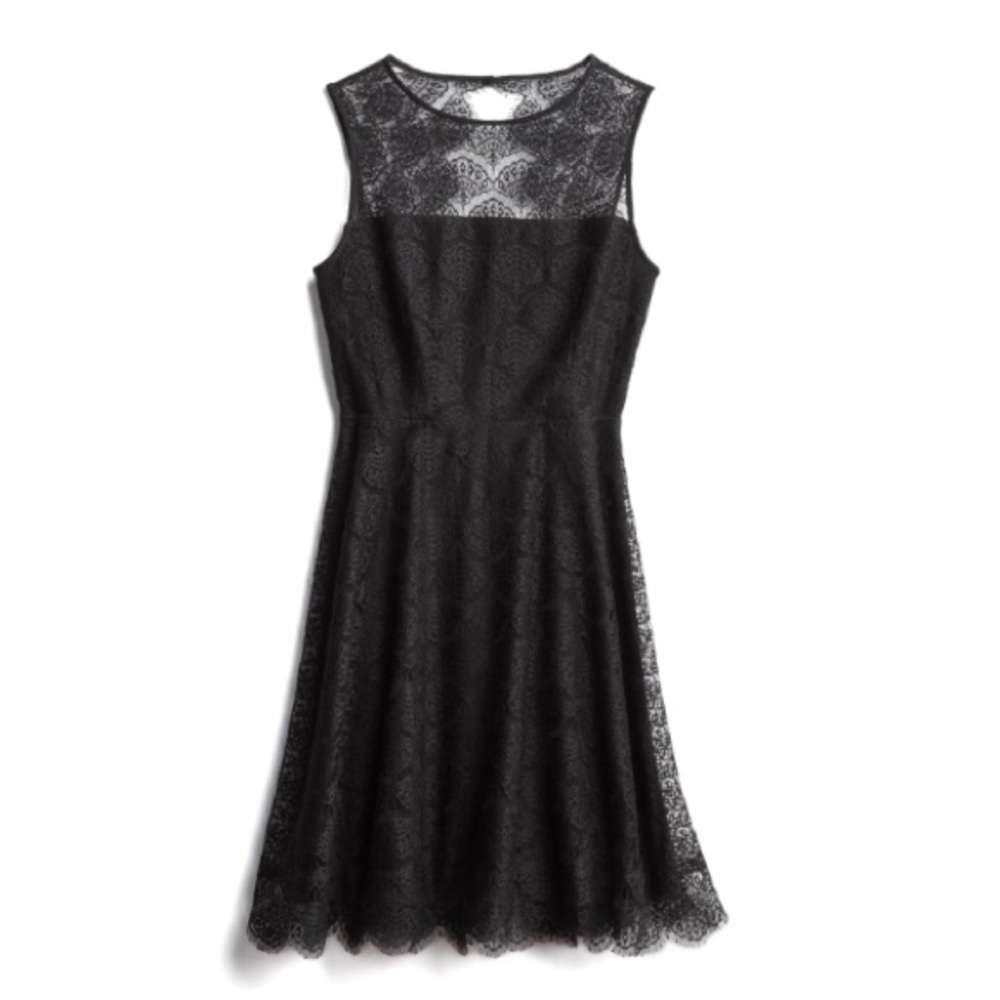 NWT Black lace keyhole dress